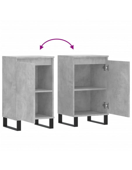 Credenze 2 pz Grigio Cemento 40x35x70 cm in Legno Multistrato