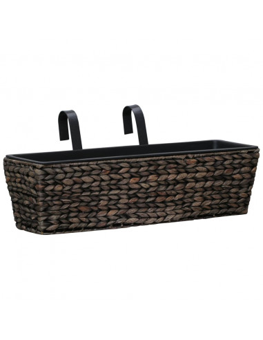 Fioriere da Giardino 2 pz in Giacinto Intrecciato Marrone