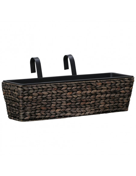 Fioriere da Giardino 2 pz in Giacinto Intrecciato Marrone