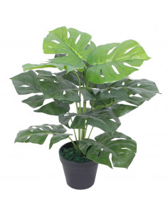 Monstera Artificiale con Vaso 45 cm Verde