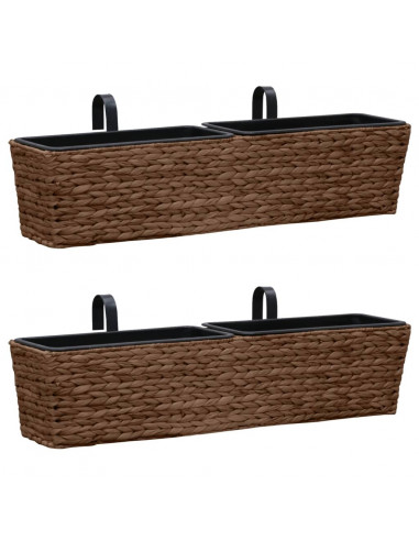 Fioriere da Giardino 2 pz in Giacinto Intrecciato Marrone