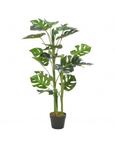 Monstera Artificiale con Vaso Verde 100 cm
