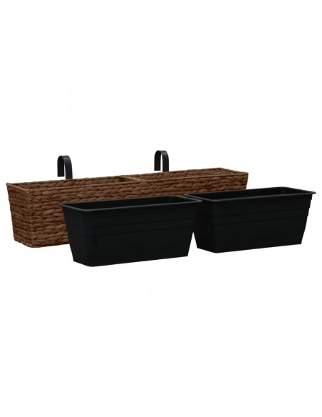 Fioriere da Giardino 2 pz in Giacinto Intrecciato Marrone