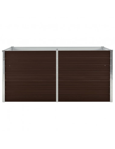 Letto di Coltura Rialzato Marrone 160x80x77cm Acciaio Zincato