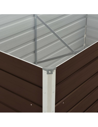 Letto di Coltura Rialzato Marrone 160x80x77cm Acciaio Zincato