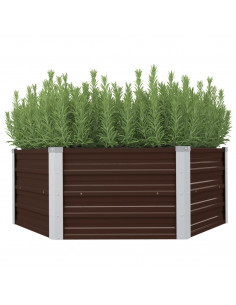 Letto di Coltura Rialzato Marrone 129x129x46cm Acciaio Zincato 2
