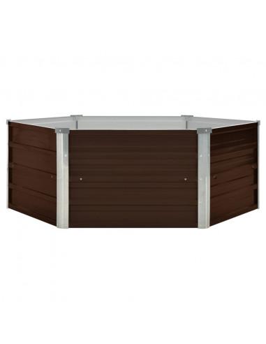 Letto di Coltura Rialzato Marrone 129x129x46cm Acciaio Zincato
