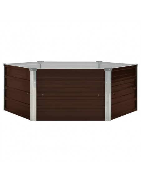 Letto di Coltura Rialzato Marrone 129x129x46cm Acciaio Zincato