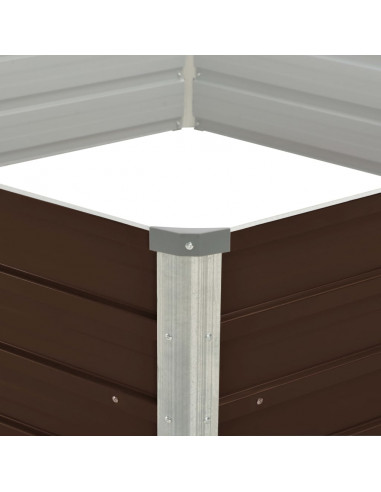 Letto di Coltura Rialzato Marrone 129x129x46cm Acciaio Zincato
