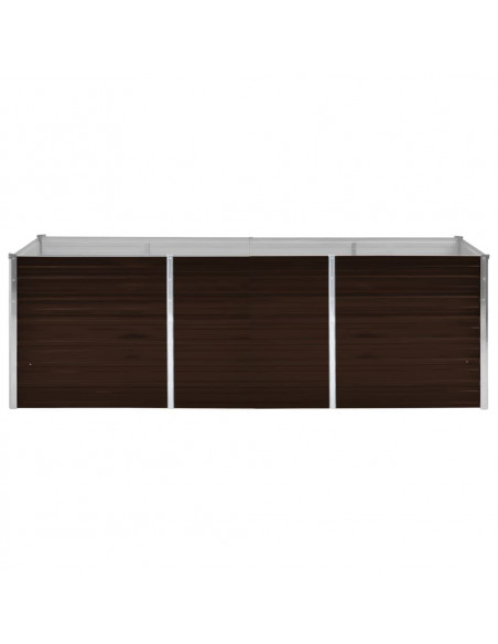 Letto Rialzato Giardino Marrone 240x80x77 cm in Acciaio Zincato