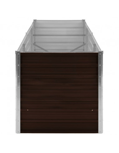 Letto Rialzato Giardino Marrone 240x80x77 cm in Acciaio Zincato