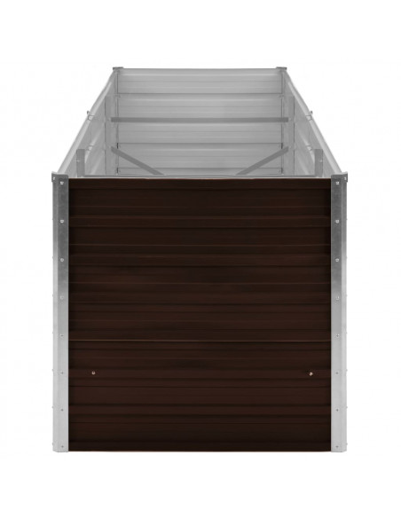 Letto Rialzato Giardino Marrone 240x80x77 cm in Acciaio Zincato