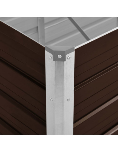 Letto Rialzato Giardino Marrone 240x80x77 cm in Acciaio Zincato