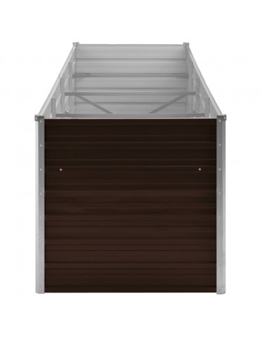 Letto Rialzato Giardino Marrone 320x80x77 cm in Acciaio Zincato