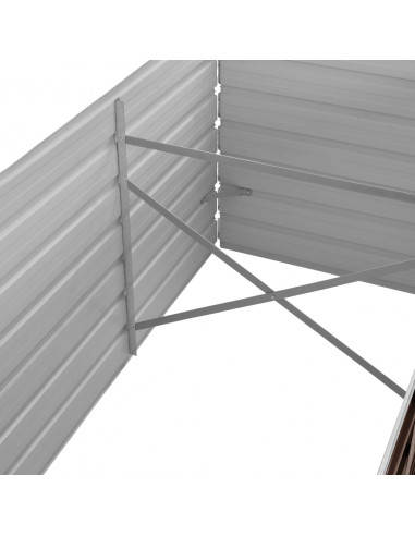 Letto Rialzato Giardino Marrone 320x80x77 cm in Acciaio Zincato