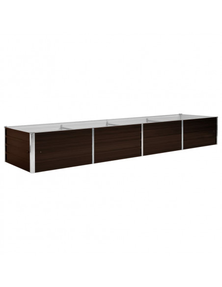Letto Rialzato Giardino Marrone 320x80x45 cm in Acciaio Zincato