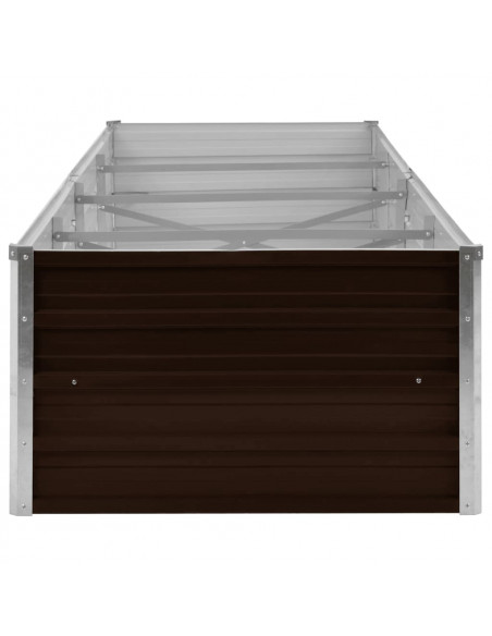 Letto Rialzato Giardino Marrone 320x80x45 cm in Acciaio Zincato