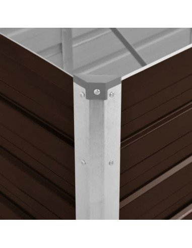 Letto Rialzato Giardino Marrone 320x80x45 cm in Acciaio Zincato