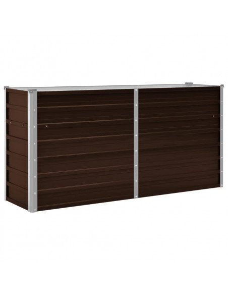 Letto Rialzato Giardino Marrone 160x40x77 cm in Acciaio Zincato