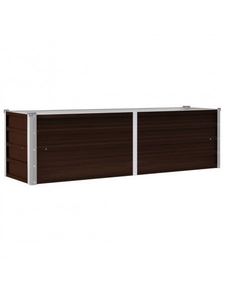 Letto Rialzato Giardino Marrone 160x40x45 cm in Acciaio Zincato