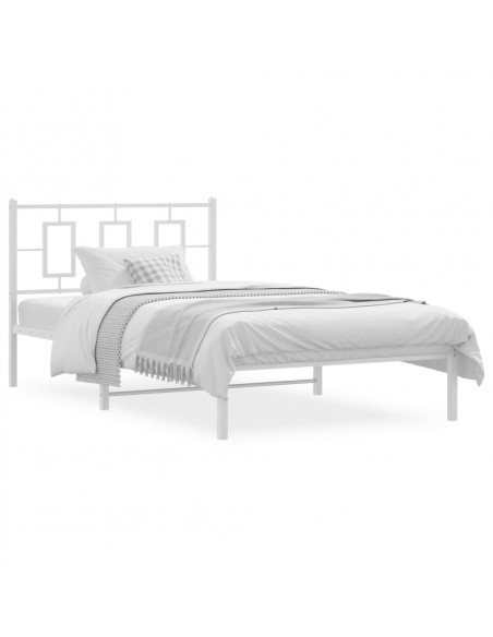Giroletto con Testiera Metallo Bianco 107x203 cm