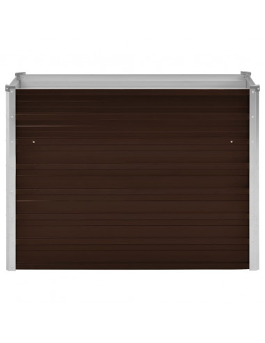 Letto Rialzato Giardino Marrone 100x40x77 cm in Acciaio Zincato