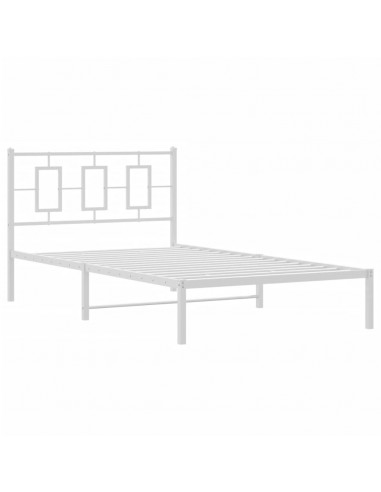 Giroletto con Testiera Metallo Bianco 107x203 cm