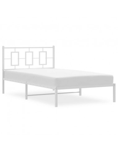 Giroletto con Testiera Metallo Bianco 107x203 cm