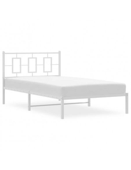 Giroletto con Testiera Metallo Bianco 107x203 cm