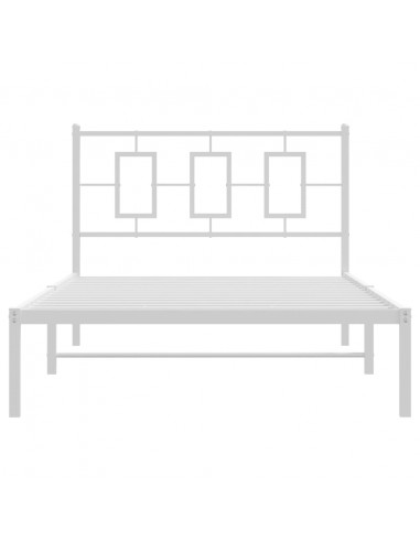 Giroletto con Testiera Metallo Bianco 107x203 cm