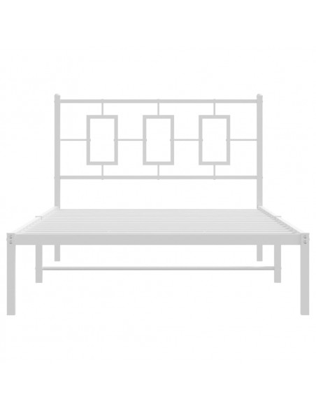 Giroletto con Testiera Metallo Bianco 107x203 cm