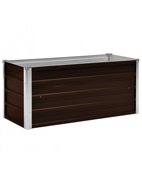 Letto Rialzato Giardino Marrone 100x40x45 cm in Acciaio Zincato