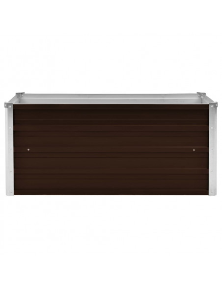 Letto Rialzato Giardino Marrone 100x40x45 cm in Acciaio Zincato