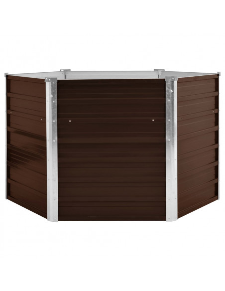 Letto Rialzato Giardino Marrone 129x129x77 cm in Acciaio Zincato