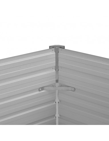 Letto Rialzato Giardino Marrone 129x129x77 cm in Acciaio Zincato