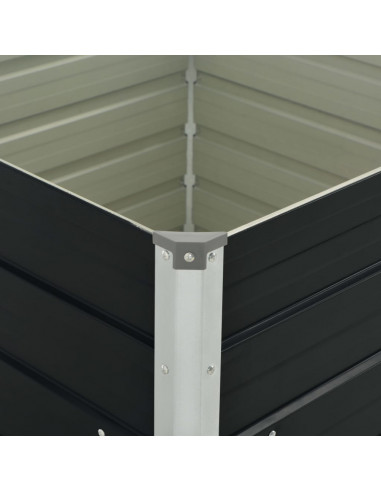 Fioriera Rialzata Antracite 100x100x77 cm in Acciaio Zincato