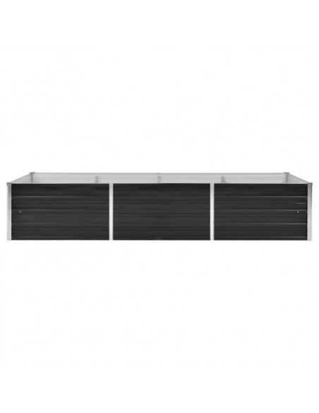 Letto Rialzato Giardino Antracite 240x80x45 cm Acciaio Zincato