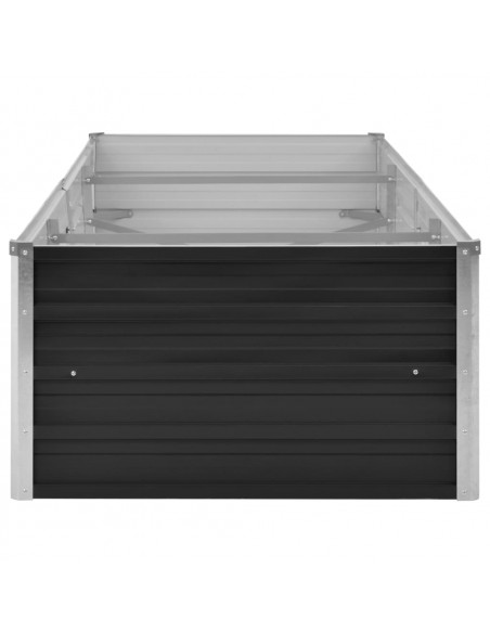 Letto Rialzato Giardino Antracite 240x80x45 cm Acciaio Zincato