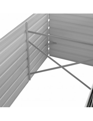 Letto Rialzato Giardino Antracite 240x80x45 cm Acciaio Zincato