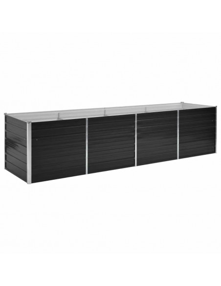 Letto Rialzato Giardino Antracite 320x80x77 cm Acciaio Zincato
