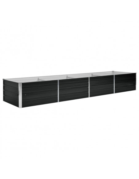 Letto Rialzato Giardino Antracite 320x80x45 cm Acciaio Zincato