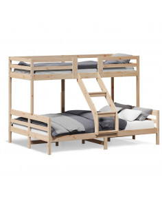 Letto a Castello 80x200/140x200 cm in Legno Massello di Pino 2