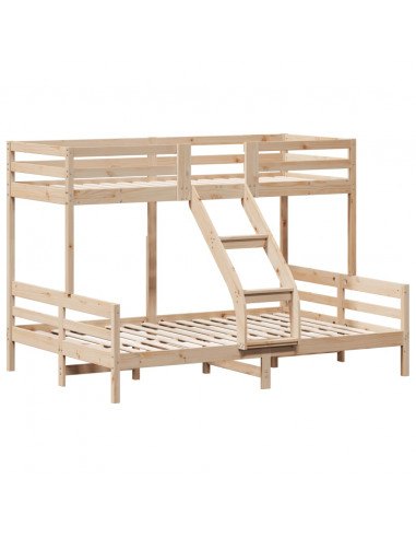 Letto a Castello 80x200/140x200 cm in Legno Massello di Pino