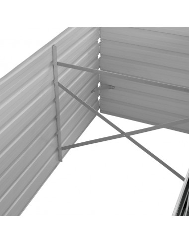 Letto Rialzato Giardino Antracite 320x80x45 cm Acciaio Zincato