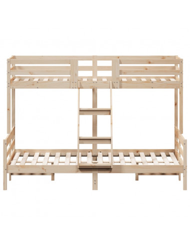 Letto a Castello 80x200/140x200 cm in Legno Massello di Pino
