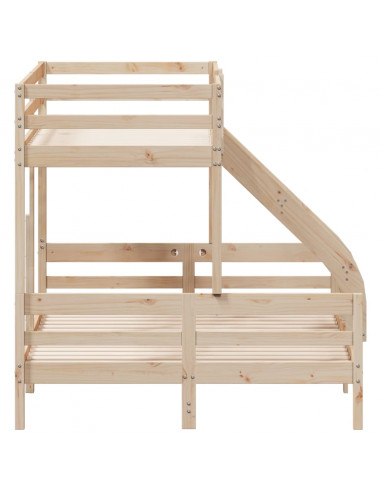 Letto a Castello 80x200/140x200 cm in Legno Massello di Pino