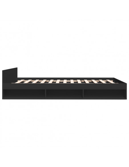 Giroletto con Cassetti Nero 150x200 cm in Legno Multistrato