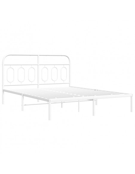 Giroletto con Testiera Metallo Bianco 140x190 cm