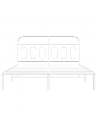 Giroletto con Testiera Metallo Bianco 140x190 cm