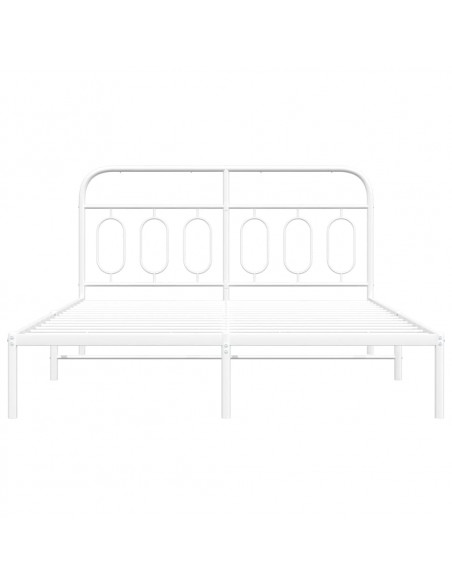 Giroletto con Testiera Metallo Bianco 140x190 cm
